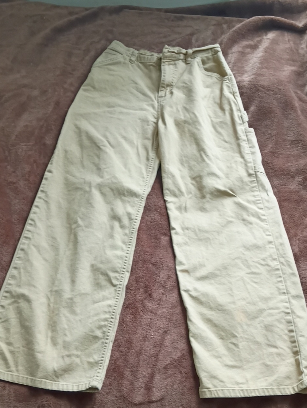 Carhartt Women's Wide-Leg Workwear Jeans in Light Khaki